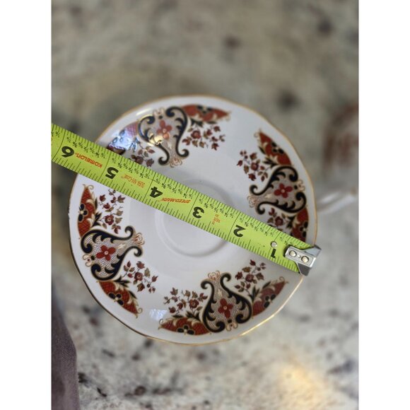 Colclough Bone China Tea Set For 6 Sugar Creamer Gold Trim Red & Black  England - Picture 8 of 13